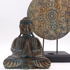 Buddha Feng Shui Set with Blue Flower Mandala