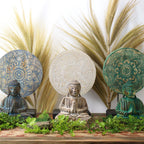 Buddha Feng Shui Set with Blue Flower Mandala