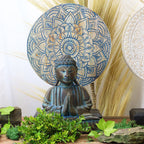 Buddha Feng Shui Set with Blue Flower Mandala