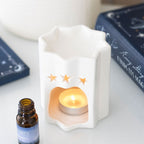 White Star Oil Burner - Ceramic Star Cut Design