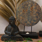 Buddha Feng Shui Set with Blue Flower Mandala