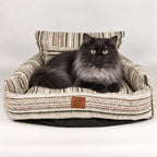 PAW Bed – Small Sofa – Brown Stripes – 50 × 50 × 26cm