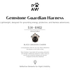 PAW - S (4-8Kg) Dog Step-in Guardian Harness with Reflective Mesh - Rock Grey - Black Obsidian Charm