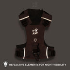 PAW - S (4-8Kg) Dog Step-in Guardian Harness with Reflective Mesh - Rock Grey - Black Obsidian Charm