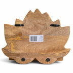 Hand-Carved Lotus Wall Shelf – Whitewashed Mango Wood