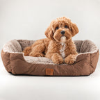 PAW Bed – Small Plush Teddy Brown – 60 × 45 × 17cm
