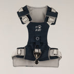 PAW - S (4-8Kg) Dog Step-in Guardian Harness with Reflective Mesh - Rock Grey - Black Obsidian Charm